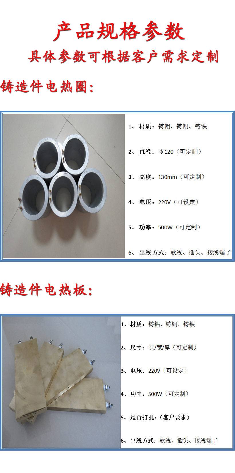 圓形鑄鋁加熱板